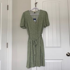 Green Button Front Dress